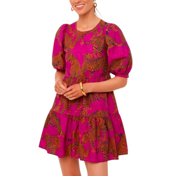 FARM Rio Dresses & Skirts - FARM RIO Women’s Artsy Leopards Tiered Mini Dress